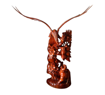 Tượng anh hùng tương ngộ 2, trang trí phong thủy - Đồ gỗ mỹ nghệ Đồng Kỵ