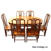 Đồ gỗ đồng kỵ: bộ bàn ăn gỗ Gụ - Đồ gỗ mỹ nghệ Đồng Kỵ