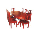 Đồ gỗ đồng kỵ: bộ bàn ăn dài gỗ Gụ - Đồ gỗ mỹ nghệ Đồng Kỵ